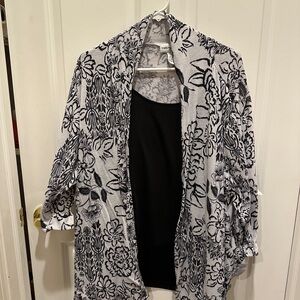 Cathy Daniel’s Floral Black and White Cardigan
